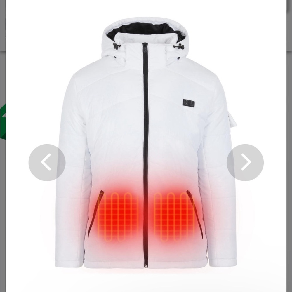 Women's White Heated Puffer Jacket